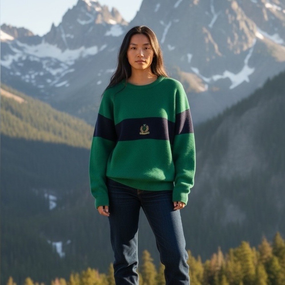 Green and Navy Sweater